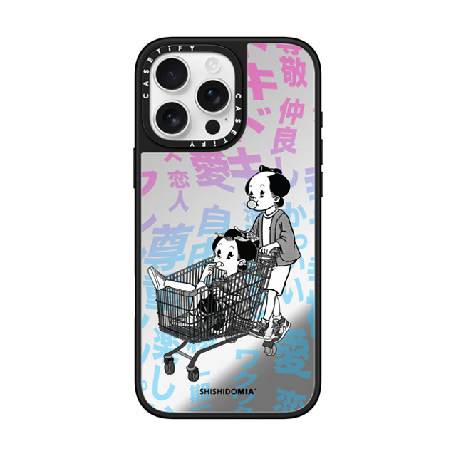 Shishidomia x CASETiFY iPhone 16 Pro Max Case Cartoon,Anime Silver on Black ミラーケース MagSafe対応 Supermarket by Shishidomia Father's Day Shishidomia x CASETiFY iPhone 16 Pro Max Case Cartoon,Anime Silver on Black ミラーケース MagSafe対応 Supermarket by Shishidomia Father's Day