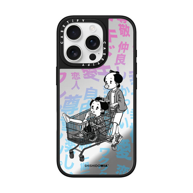 Shishidomia x CASETiFY iPhone 16 Pro Case Cartoon,Anime Silver on Black ミラーケース MagSafe対応 Supermarket by Shishidomia Father's Day Shishidomia x CASETiFY iPhone 16 Pro Case Cartoon,Anime Silver on Black ミラーケース MagSafe対応 Supermarket by Shishidomia Father's Day