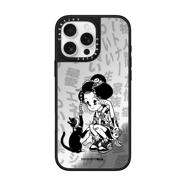 Shishidomia x CASETiFY iPhone 16 Pro Max ケース Cat,Animal Silver on Black ミラーケース MagSafe対応 Cat Lover by Shishidomia Father's Day Shishidomia x CASETiFY iPhone 16 Pro Max ケース Cat,Animal Silver on Black ミラーケース MagSafe対応 Cat Lover by Shishidomia Father's Day