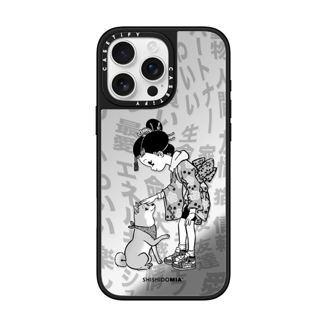 Shishidomia x CASETiFY iPhone 16 Pro Max ケース Dog,Animal Silver on Black ミラーケース MagSafe対応 Dog Lover by Shishidomia Back to School Shishidomia x CASETiFY iPhone 16 Pro Max ケース Dog,Animal Silver on Black ミラーケース MagSafe対応 Dog Lover by Shishidomia Back to School