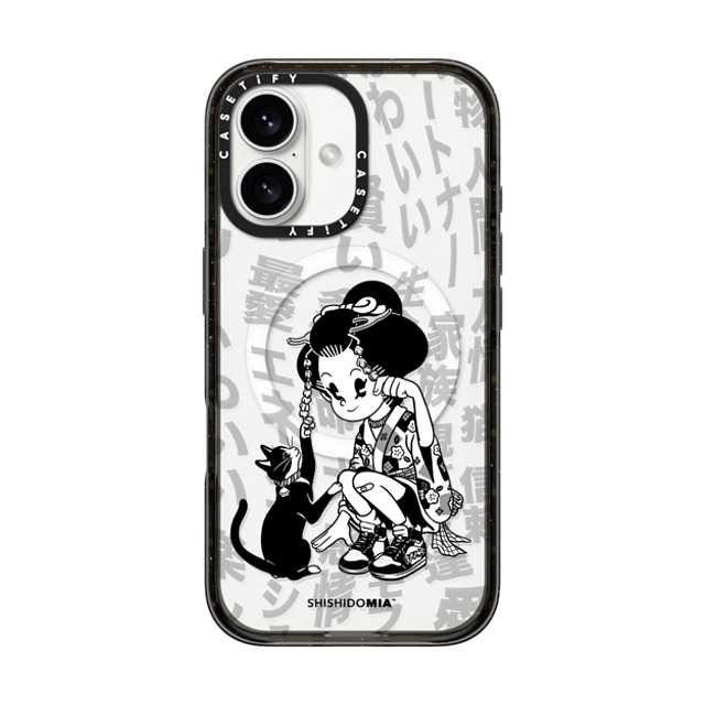 Shishidomia x CASETiFY iPhone 16 Case Cat,Animal Black Impact Case MagSafe Compatible Cat Lover by Shishidomia Father's Day Shishidomia x CASETiFY iPhone 16 Case Cat,Animal Black Impact Case MagSafe Compatible Cat Lover by Shishidomia Father's Day