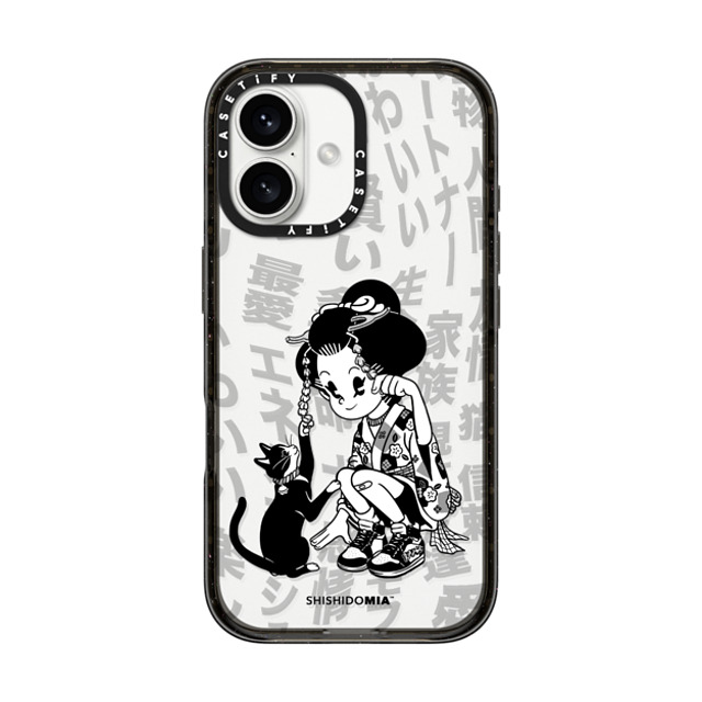 Shishidomia x CASETiFY iPhone 16 Case Cat,Animal ブラック インパクトケース Cat Lover by Shishidomia Mother's Day Shishidomia x CASETiFY iPhone 16 Case Cat,Animal ブラック インパクトケース Cat Lover by Shishidomia Mother's Day