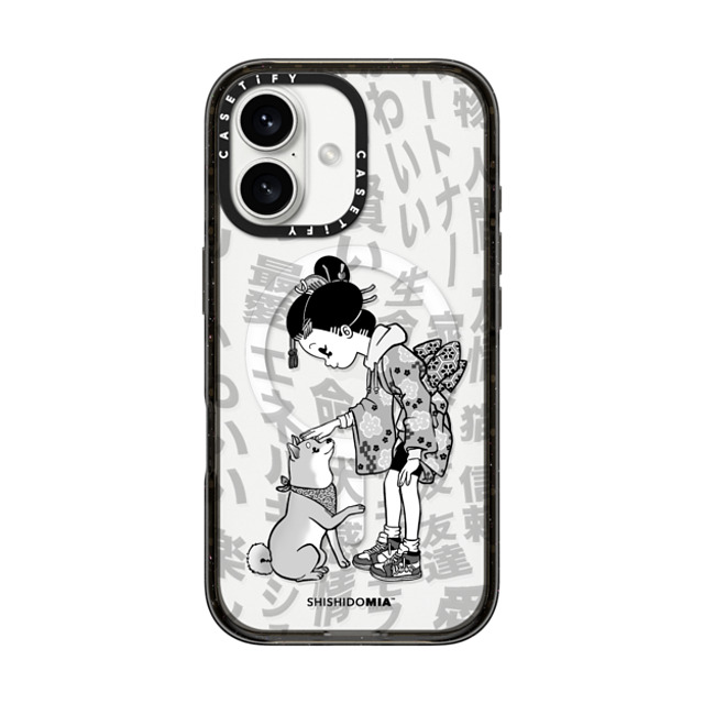 Shishidomia x CASETiFY iPhone 16 Case Black Impact Case MagSafe Compatible Dog Lover by Shishidomia Shishidomia x CASETiFY iPhone 16 Case Black Impact Case MagSafe Compatible Dog Lover by Shishidomia