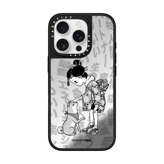 Shishidomia x CASETiFY iPhone 16 Pro Case Dog,Animal Silver on Black ミラーケース MagSafe対応 Dog Lover by Shishidomia Back to School Shishidomia x CASETiFY iPhone 16 Pro Case Dog,Animal Silver on Black ミラーケース MagSafe対応 Dog Lover by Shishidomia Back to School