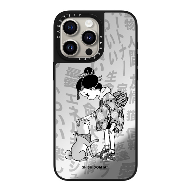 Shishidomia x CASETiFY iPhone 15 Pro Max Case Silver on Black ミラーケース MagSafe対応 Dog Lover by Shishidomia Shishidomia x CASETiFY iPhone 15 Pro Max Case Silver on Black ミラーケース MagSafe対応 Dog Lover by Shishidomia