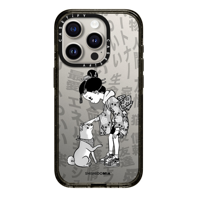 Shishidomia x CASETiFY iPhone 15 Pro Case Black Impact Case Dog Lover by Shishidomia Shishidomia x CASETiFY iPhone 15 Pro Case Black Impact Case Dog Lover by Shishidomia