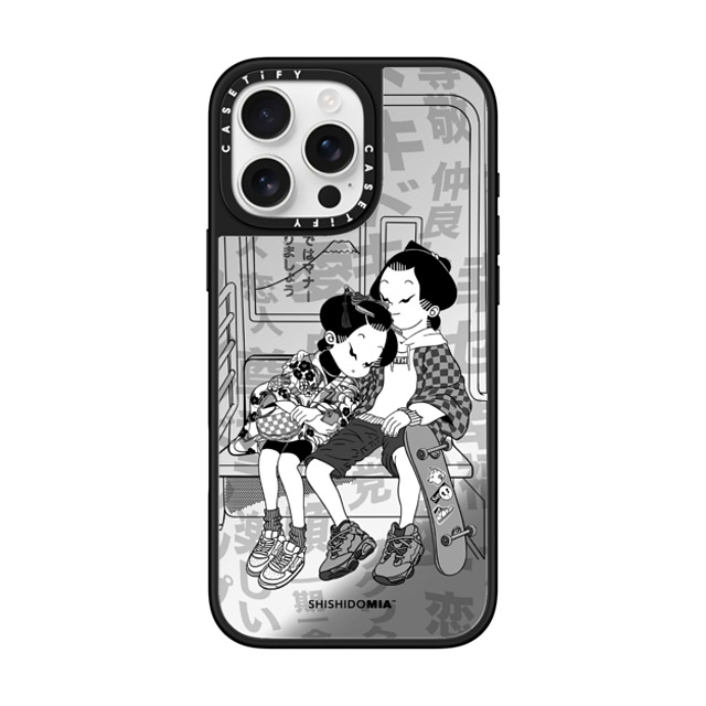 Shishidomia x CASETiFY iPhone 16 Pro Max Case Cartoon,Anime Silver on Black ミラーケース MagSafe対応 Daydreaming by Shishidomia Father's Day Shishidomia x CASETiFY iPhone 16 Pro Max Case Cartoon,Anime Silver on Black ミラーケース MagSafe対応 Daydreaming by Shishidomia Father's Day