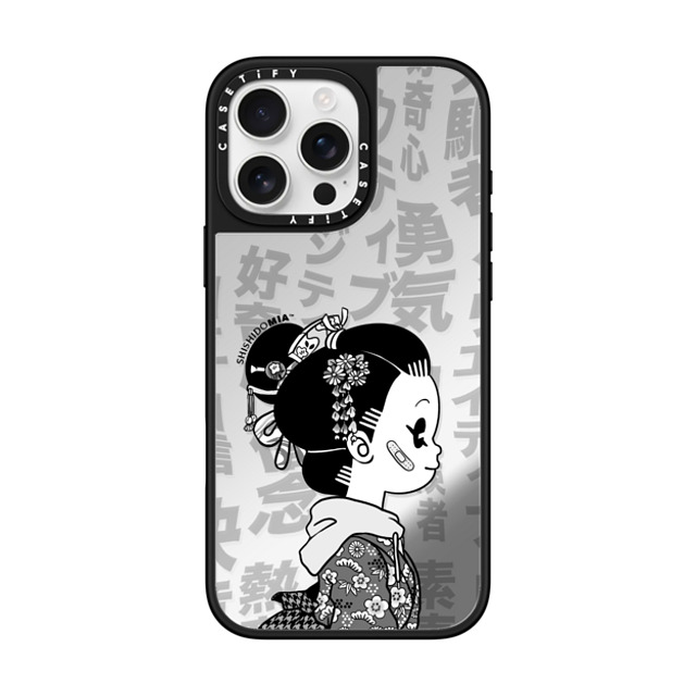 Shishidomia x CASETiFY iPhone 16 Pro Max ケース Cartoon,Anime Silver on Black ミラーケース MagSafe対応 Looking Forward by Shishidomia Father's Day Shishidomia x CASETiFY iPhone 16 Pro Max ケース Cartoon,Anime Silver on Black ミラーケース MagSafe対応 Looking Forward by Shishidomia Father's Day