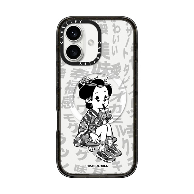 Shishidomia x CASETiFY iPhone 16 Case Cartoon,Anime Black Impact Case MagSafe Compatible Bubble Tea by Shishidomia Father's Day Shishidomia x CASETiFY iPhone 16 Case Cartoon,Anime Black Impact Case MagSafe Compatible Bubble Tea by Shishidomia Father's Day