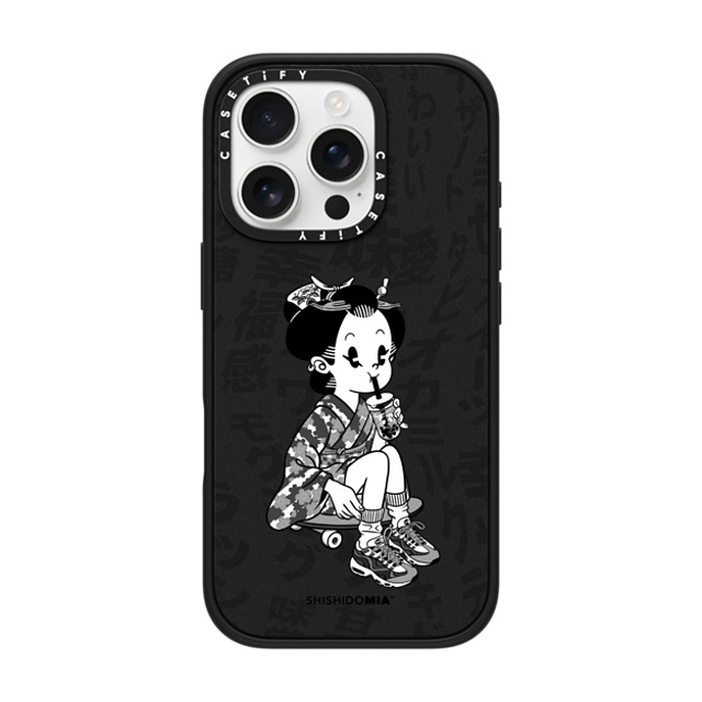 Shishidomia x CASETiFY iPhone 16 Pro ケース Cartoon,Anime マットブラック インパクトケース MagSafe対応 Bubble Tea by Shishidomia Father's Day Shishidomia x CASETiFY iPhone 16 Pro ケース Cartoon,Anime マットブラック インパクトケース MagSafe対応 Bubble Tea by Shishidomia Father's Day