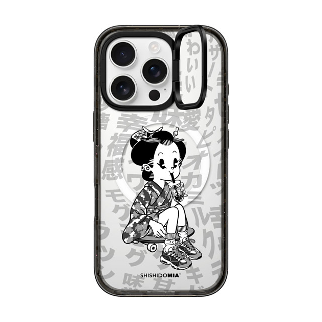 Shishidomia x CASETiFY iPhone 16 Pro Case ブラック インパクトリングスタンドケース MagSafe対応 Bubble Tea by Shishidomia Shishidomia x CASETiFY iPhone 16 Pro Case ブラック インパクトリングスタンドケース MagSafe対応 Bubble Tea by Shishidomia