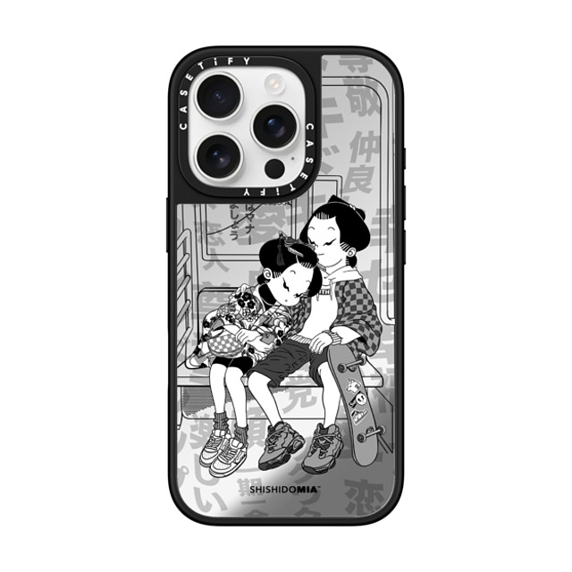 Shishidomia x CASETiFY iPhone 16 Pro Case Cartoon,Anime Silver on Black ミラーケース MagSafe対応 Daydreaming by Shishidomia Father's Day Shishidomia x CASETiFY iPhone 16 Pro Case Cartoon,Anime Silver on Black ミラーケース MagSafe対応 Daydreaming by Shishidomia Father's Day
