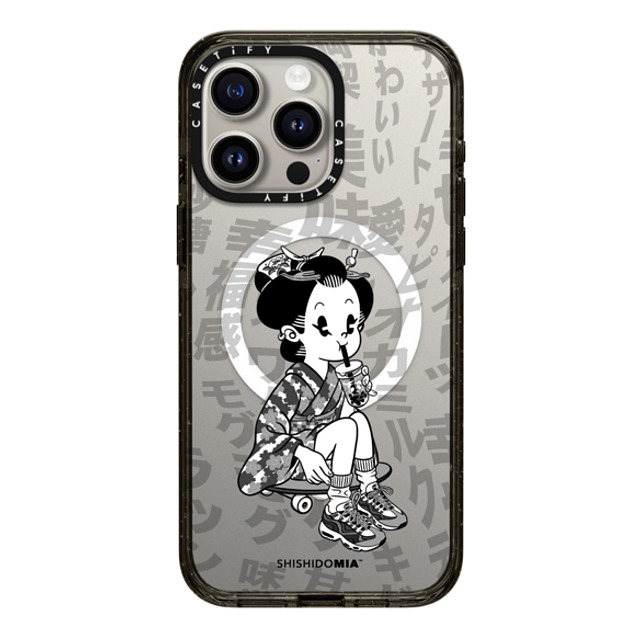 Shishidomia x CASETiFY iPhone 15 Pro Max ケース Cartoon,Anime ブラック インパクトケース MagSafe対応 Bubble Tea by Shishidomia Father's Day Shishidomia x CASETiFY iPhone 15 Pro Max ケース Cartoon,Anime ブラック インパクトケース MagSafe対応 Bubble Tea by Shishidomia Father's Day