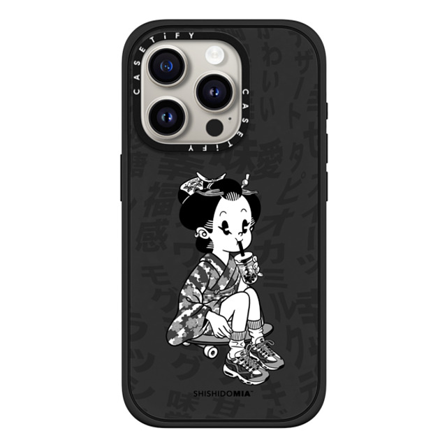 Shishidomia x CASETiFY iPhone 15 Pro ケース Cartoon,Anime マットブラック インパクトケース MagSafe対応 Bubble Tea by Shishidomia Father's Day Shishidomia x CASETiFY iPhone 15 Pro ケース Cartoon,Anime マットブラック インパクトケース MagSafe対応 Bubble Tea by Shishidomia Father's Day