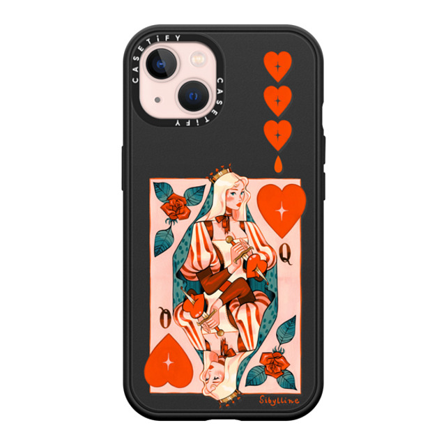 Sibylline Meynet x CASETiFY iPhone 13 ケース マットブラック インパクトケース MagSafe対応 Queen Case