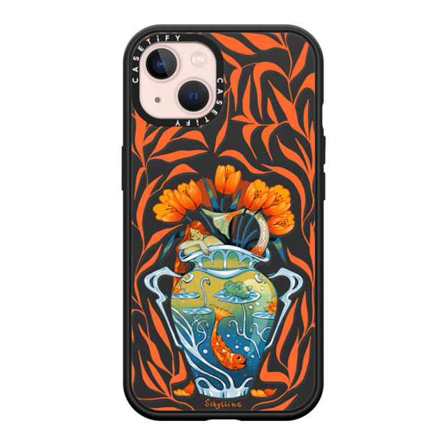 Sibylline Meynet x CASETiFY iPhone 13 ケース マットブラック インパクトケース MagSafe対応 Vase orange Case