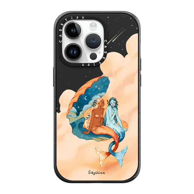 Sibylline Meynet x CASETiFY iPhone 14 Pro ケース マットブラック インパクトケース MagSafe対応 Sirènes Case