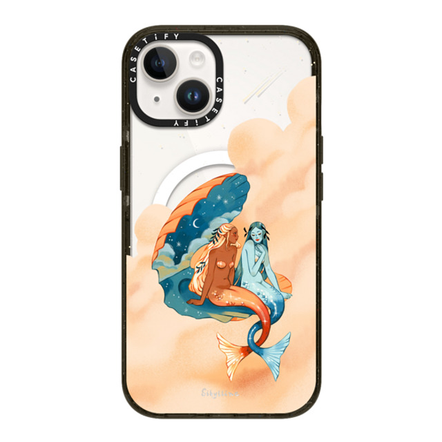 Sibylline Meynet x CASETiFY iPhone 14 ケース ブラック インパクトケース MagSafe対応 Sirènes Case