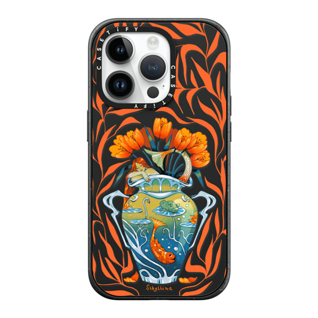 Sibylline Meynet x CASETiFY iPhone 14 Pro ケース マットブラック インパクトケース MagSafe対応 Vase orange Case