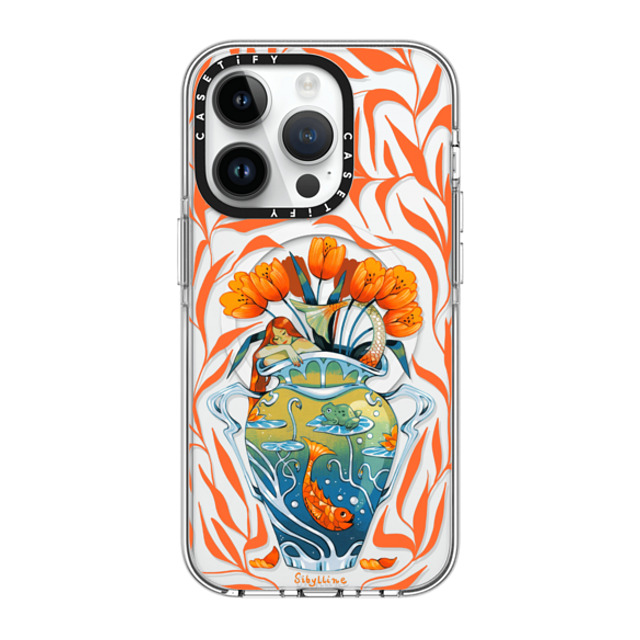 Sibylline Meynet x CASETiFY iPhone 14 Pro Case Clear Clear Case MagSafe Compatible Vase orange Case Sibylline Meynet x CASETiFY iPhone 14 Pro Case Clear Clear Case MagSafe Compatible Vase orange Case