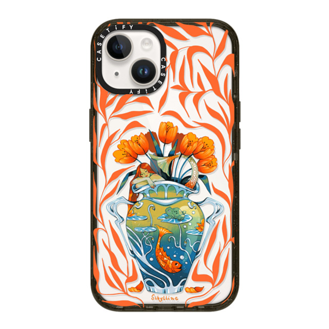 Sibylline Meynet x CASETiFY iPhone 14 ケース ブラック インパクトケース Vase orange Case