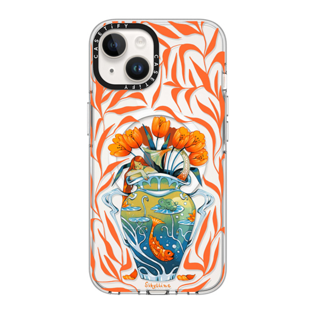 Sibylline Meynet x CASETiFY iPhone 14 ケース クリア クリア ケース MagSafe対応 Vase orange Case