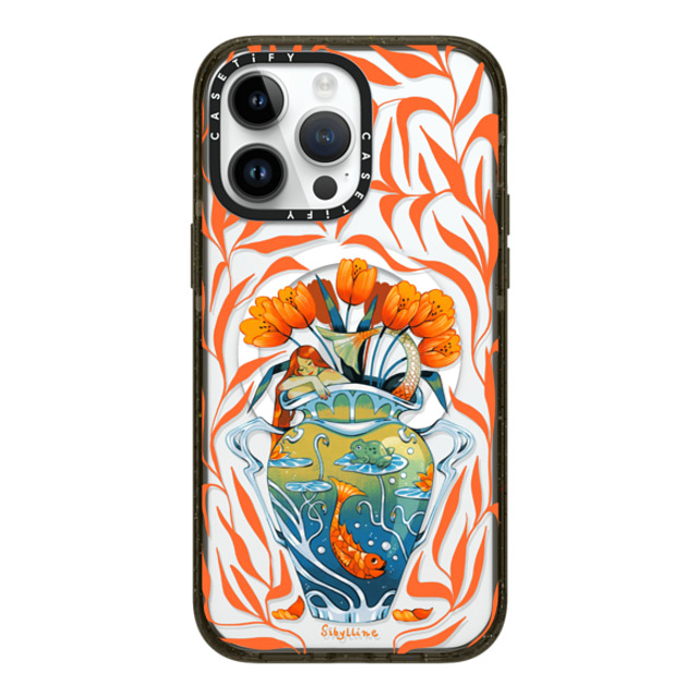 Sibylline Meynet x CASETiFY iPhone 14 Pro Max ケース ブラック インパクトケース MagSafe対応 Vase orange Case