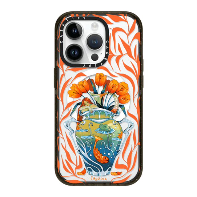 Sibylline Meynet x CASETiFY iPhone 14 Pro ケース ブラック インパクトケース MagSafe対応 Vase orange Case