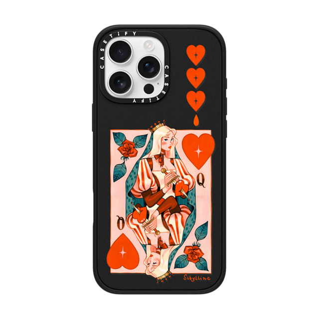 Sibylline Meynet x CASETiFY iPhone 16 Pro Max ケース マットブラック インパクトケース MagSafe対応 Queen Case