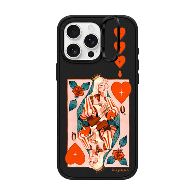 Sibylline Meynet x CASETiFY iPhone 16 Pro Max ケース マットブラック インパクトリングスタンドケース MagSafe対応 Queen Case