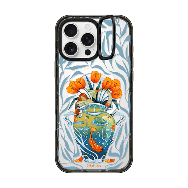 Sibylline Meynet x CASETiFY iPhone 16 Pro Max ケース ブラック インパクトリングスタンドケース MagSafe対応 Vase bleu Case