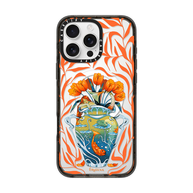 Sibylline Meynet x CASETiFY iPhone 16 Pro Max ケース ブラック インパクトケース MagSafe対応 Vase orange Case