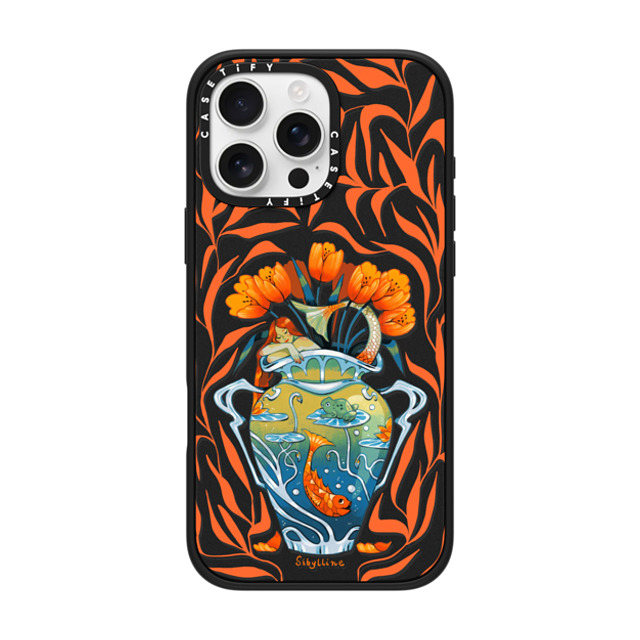 Sibylline Meynet x CASETiFY iPhone 16 Pro Max ケース マットブラック インパクトケース MagSafe対応 Vase orange Case