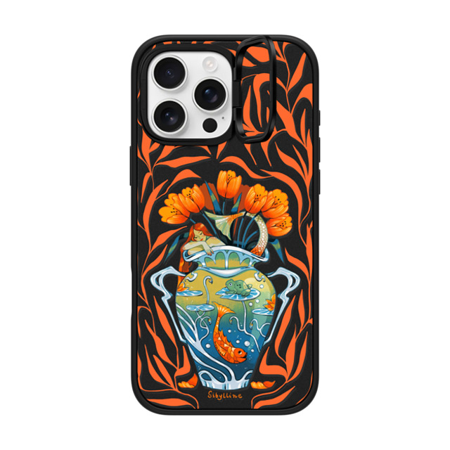 Sibylline Meynet x CASETiFY iPhone 16 Pro Max ケース マットブラック インパクトリングスタンドケース MagSafe対応 Vase orange Case