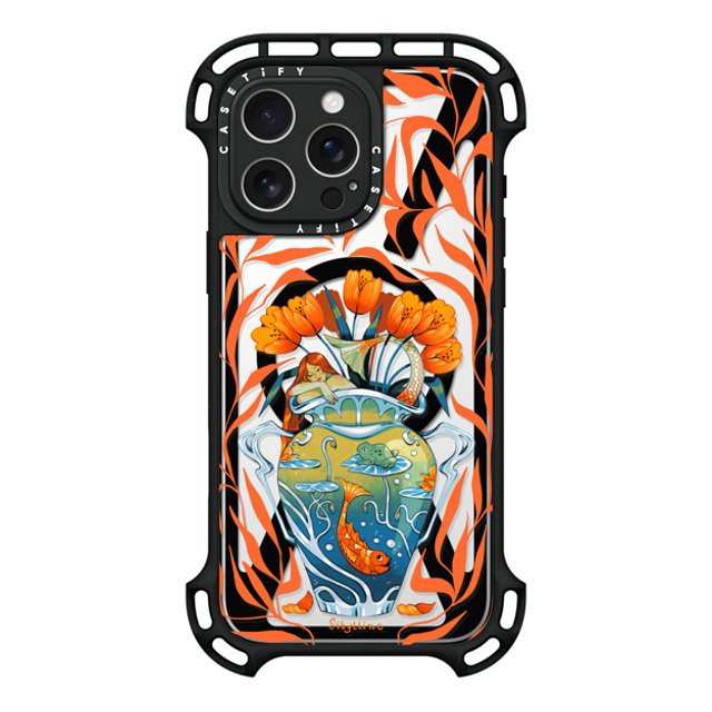 Sibylline Meynet x CASETiFY iPhone 16 Pro Max ケース ブラック ウルトラ バウンスケース MagSafe対応 Vase orange Case