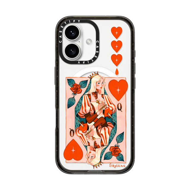 Sibylline Meynet x CASETiFY iPhone 16 ケース ブラック インパクトケース MagSafe対応 Queen Case