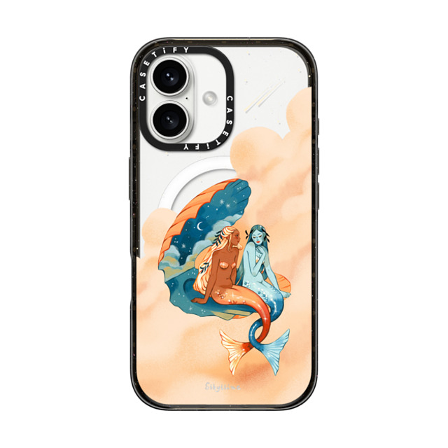 Sibylline Meynet x CASETiFY iPhone 16 ケース ブラック インパクトケース MagSafe対応 Sirènes Case