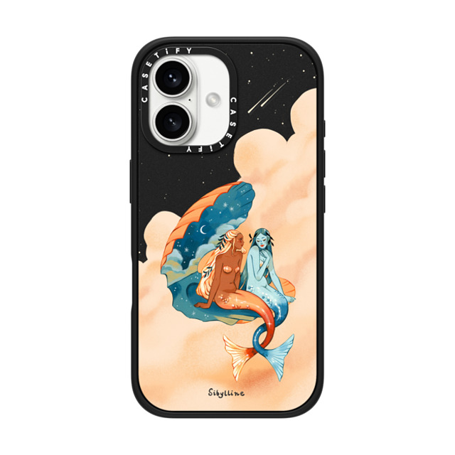 Sibylline Meynet x CASETiFY iPhone 16 ケース マットブラック インパクトケース MagSafe対応 Sirènes Case