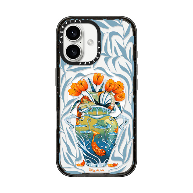 Sibylline Meynet x CASETiFY iPhone 16 ケース ブラック インパクトケース MagSafe対応 Vase bleu Case