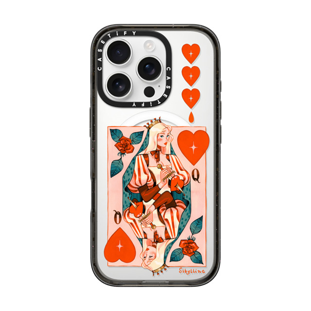 Sibylline Meynet x CASETiFY iPhone 16 Pro ケース ブラック インパクトケース MagSafe対応 Queen Case