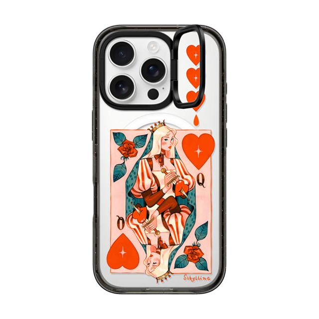 Sibylline Meynet x CASETiFY iPhone 16 Pro ケース ブラック インパクトリングスタンドケース MagSafe対応 Queen Case