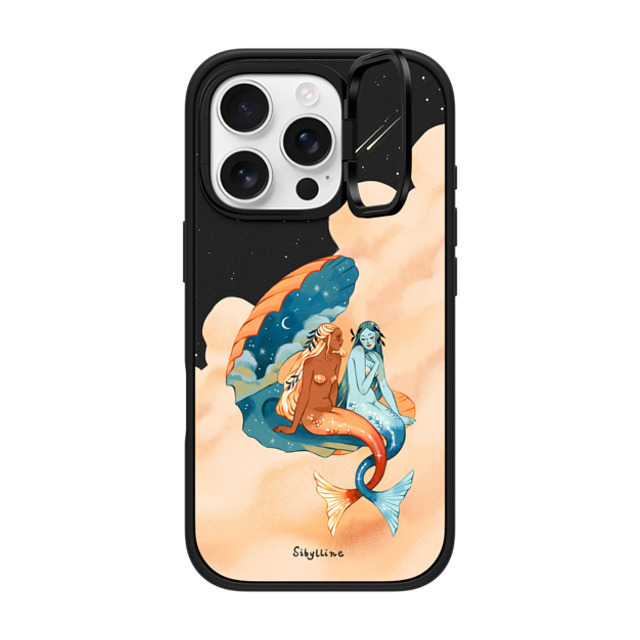 Sibylline Meynet x CASETiFY iPhone 16 Pro ケース マットブラック インパクトリングスタンドケース MagSafe対応 Sirènes Case