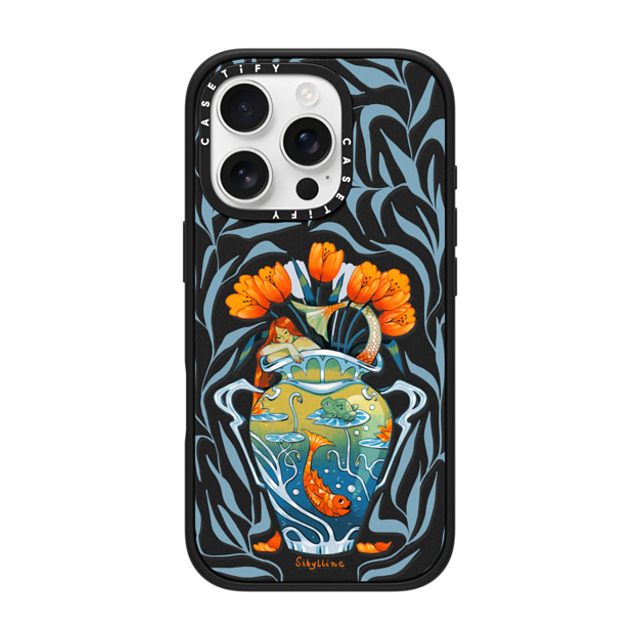 Sibylline Meynet x CASETiFY iPhone 16 Pro ケース マットブラック インパクトケース MagSafe対応 Vase bleu Case