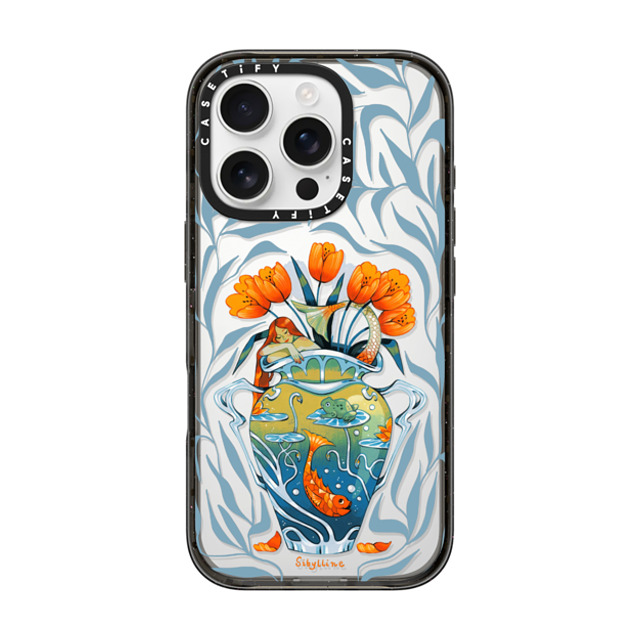 Sibylline Meynet x CASETiFY iPhone 16 Pro ケース ブラック インパクトケース Vase bleu Case