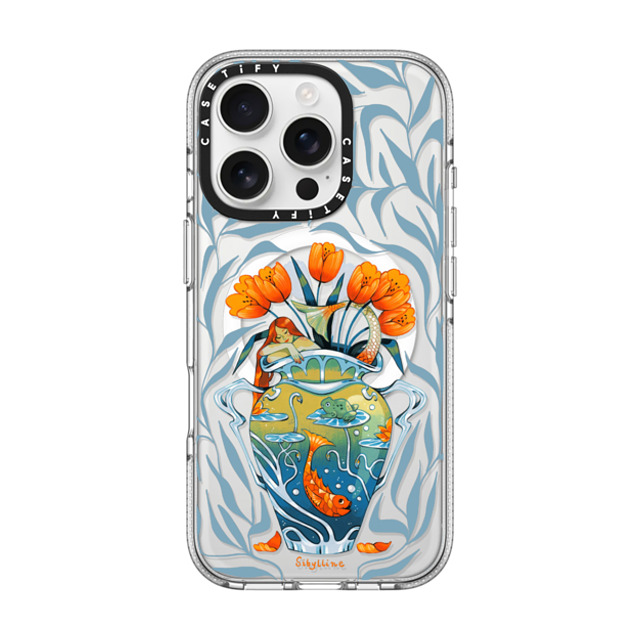 Sibylline Meynet x CASETiFY iPhone 16 Pro ケース クリア クリア ケース MagSafe対応 Vase bleu Case