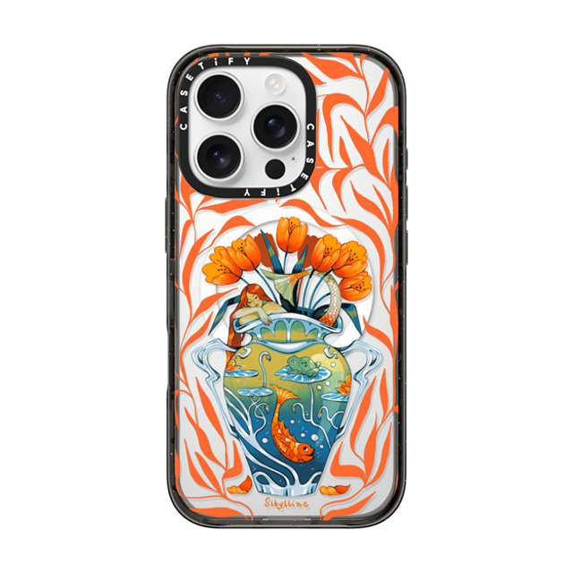 Sibylline Meynet x CASETiFY iPhone 16 Pro ケース ブラック インパクトケース MagSafe対応 Vase orange Case