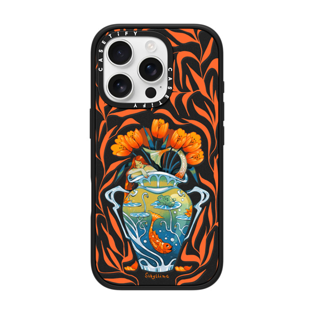 Sibylline Meynet x CASETiFY iPhone 16 Pro ケース マットブラック インパクトケース MagSafe対応 Vase orange Case