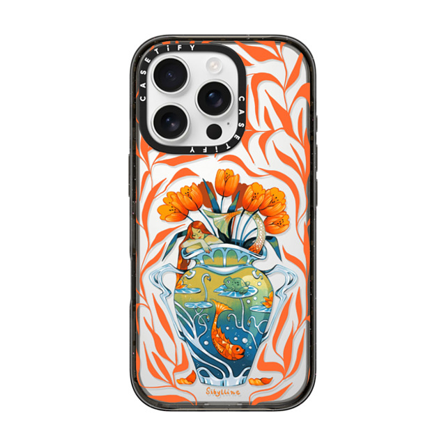 Sibylline Meynet x CASETiFY iPhone 16 Pro ケース ブラック インパクトケース Vase orange Case