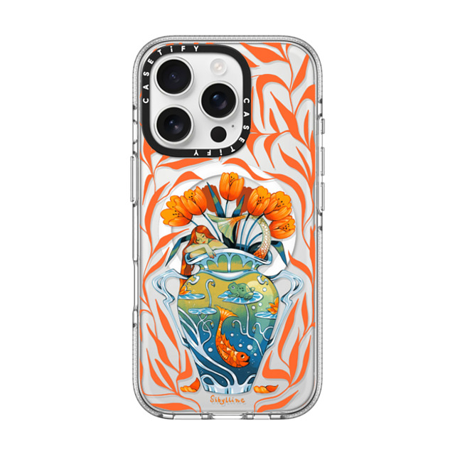 Sibylline Meynet x CASETiFY iPhone 16 Pro ケース クリア クリア ケース MagSafe対応 Vase orange Case