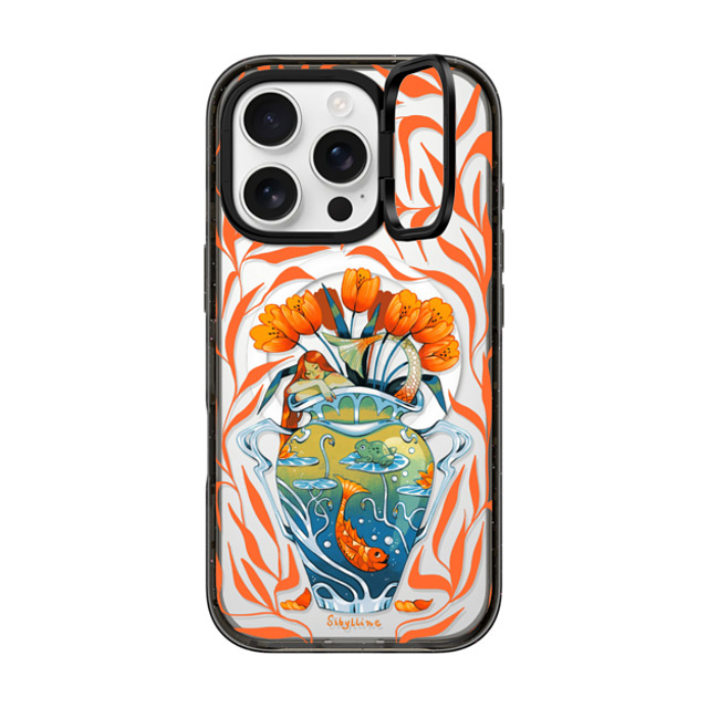 Sibylline Meynet x CASETiFY iPhone 16 Pro ケース ブラック インパクトリングスタンドケース MagSafe対応 Vase orange Case Father's Day Sibylline Meynet x CASETiFY iPhone 16 Pro ケース ブラック インパクトリングスタンドケース MagSafe対応 Vase orange Case Father's Day